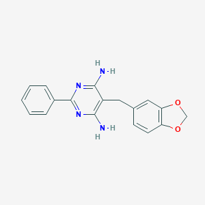 molecular formula C18H16N4O2 B243179 6-Amino-5-(1,3-benzodioxol-5-ylmethyl)-2-phenyl-4-pyrimidinylamine 
