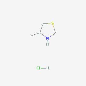 molecular formula C4H10ClNS B2431798 4-Methyl-1,3-thiazolidine hydrochloride CAS No. 33174-89-9