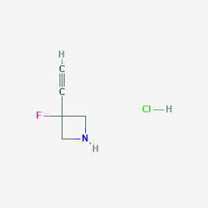 molecular formula C5H7ClFN B2431801 3-Ethynyl-3-fluoroazetidine hydrochloride CAS No. 2094149-92-3