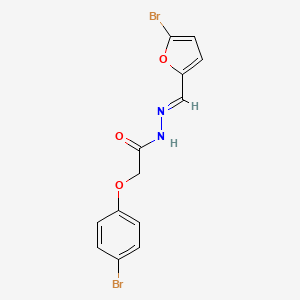 molecular formula C13H10Br2N2O3 B2431814 (E)-N'-((5-bromofuran-2-yl)methylene)-2-(4-bromophenoxy)acetohydrazide CAS No. 406697-81-2