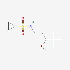 molecular formula C10H21NO3S B2431822 N-(3-羟基-4,4-二甲基戊基)环丙烷磺酰胺 CAS No. 1396807-99-0