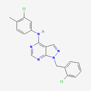 molecular formula C19H15Cl2N5 B2431826 N-(3-氯-4-甲基苯基)-1-[(2-氯苯基)甲基]-1H-吡唑并[3,4-d]嘧啶-4-胺 CAS No. 924828-36-4