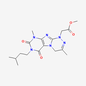 molecular formula C17H24N6O4 B2431833 methyl 2-(7-isopentyl-3,9-dimethyl-6,8-dioxo-6,7,8,9-tetrahydro-[1,2,4]triazino[3,4-f]purin-1(4H)-yl)acetate CAS No. 919720-93-7