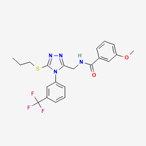 molecular formula C21H21F3N4O2S B2431837 3-甲氧基-N-((5-(丙硫基)-4-(3-(三氟甲基)苯基)-4H-1,2,4-三唑-3-基)甲基)苯甲酰胺 CAS No. 391919-50-9