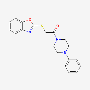 molecular formula C19H19N3O2S B2431839 2-(1,3-苯并恶唑-2-基硫代)-1-(4-苯基哌嗪-1-基)乙酮 CAS No. 403833-64-7