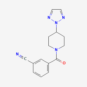 molecular formula C15H15N5O B2431840 3-(4-(2H-1,2,3-三唑-2-基)哌啶-1-羰基)苯甲腈 CAS No. 2198296-61-4