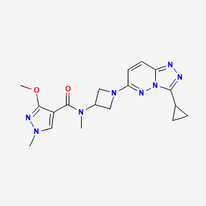 molecular formula C18H22N8O2 B2431849 N-(1-{3-cyclopropyl-[1,2,4]triazolo[4,3-b]pyridazin-6-yl}azetidin-3-yl)-3-methoxy-N,1-dimethyl-1H-pyrazole-4-carboxamide CAS No. 2200624-20-8