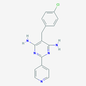 molecular formula C16H14ClN5 B243186 6-Amino-5-(4-chlorobenzyl)-2-(4-pyridinyl)-4-pyrimidinylamine 