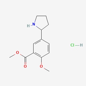 molecular formula C13H17NO3 B2431864 盐酸2-甲氧基-5-(吡咯烷-2-基)苯甲酸甲酯 CAS No. 2061979-44-8