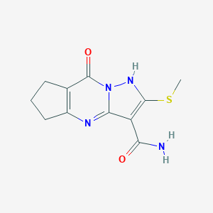 molecular formula C11H12N4O2S B243187 2-(methylsulfanyl)-8-oxo-5,6,7,8-tetrahydro-4H-cyclopenta[d]pyrazolo[1,5-a]pyrimidine-3-carboxamide 