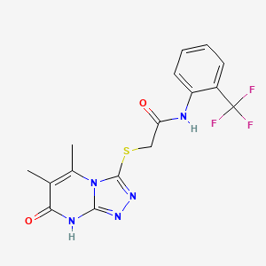 2-((5,6-dimethyl-7-oxo-7,8-dihydro-[1,2,4]triazolo[4,3-a]pyrimidin-3-yl)thio)-N-(2-(trifluoromethyl)phenyl)acetamide