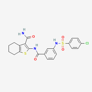 2-(3-(4-Chlorophenylsulfonamido)benzamido)-4,5,6,7-tetrahydrobenzo[b]thiophene-3-carboxamide