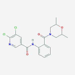 molecular formula C19H19Cl2N3O3 B2431909 5,6-dichloro-N-[2-(2,6-dimethylmorpholine-4-carbonyl)phenyl]pyridine-3-carboxamide CAS No. 1090845-58-1