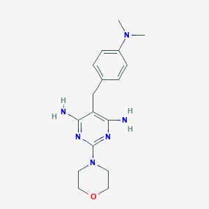 molecular formula C17H24N6O B243191 5-[4-(Dimethylamino)benzyl]-2-(4-morpholinyl)-4,6-pyrimidinediamine 