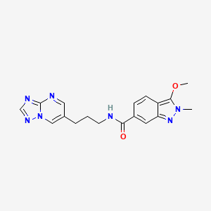 molecular formula C18H19N7O2 B2431913 N-(3-([1,2,4]triazolo[1,5-a]pyrimidin-6-yl)propyl)-3-methoxy-2-methyl-2H-indazole-6-carboxamide CAS No. 2034615-62-6