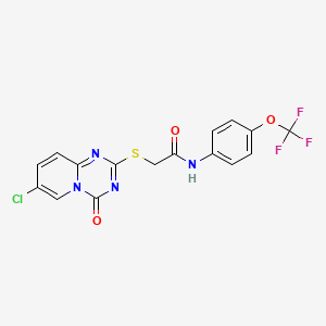 2-((7-chloro-4-oxo-4H-pyrido[1,2-a][1,3,5]triazin-2-yl)thio)-N-(4-(trifluoromethoxy)phenyl)acetamide