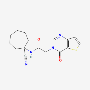 molecular formula C16H18N4O2S B2431916 N-(1-cyanocycloheptyl)-2-{4-oxo-3H,4H-thieno[3,2-d]pyrimidin-3-yl}acetamide CAS No. 1197560-20-5