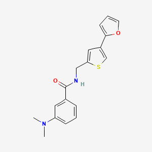 molecular formula C18H18N2O2S B2431917 3-(dimethylamino)-N-{[4-(furan-2-yl)thiophen-2-yl]methyl}benzamide CAS No. 2380044-36-8