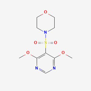 molecular formula C10H15N3O5S B2431919 4-[(4,6-Dimethoxy-5-pyrimidinyl)sulfonyl]morpholine CAS No. 861208-70-0