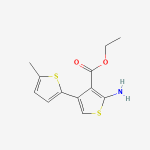 molecular formula C12H13NO2S2 B2431922 Ethyl 2-amino-4-(5-methylthiophen-2-yl)thiophene-3-carboxylate CAS No. 379247-26-4