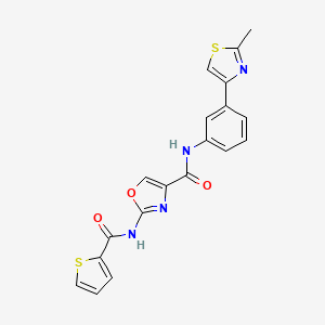 molecular formula C19H14N4O3S2 B2431935 N-(3-(2-甲基噻唑-4-基)苯基)-2-(噻吩-2-甲酰胺)恶唑-4-甲酰胺 CAS No. 1396793-59-1