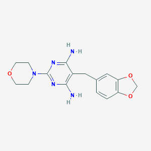 molecular formula C16H19N5O3 B243194 6-Amino-5-(1,3-benzodioxol-5-ylmethyl)-2-(4-morpholinyl)-4-pyrimidinylamine 