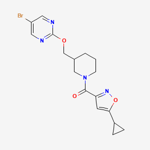 [3-[(5-Bromopyrimidin-2-yl)oxymethyl]piperidin-1-yl]-(5-cyclopropyl-1,2-oxazol-3-yl)methanone
