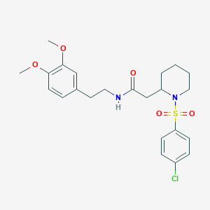 2-(1-((4-chlorophenyl)sulfonyl)piperidin-2-yl)-N-(3,4-dimethoxyphenethyl)acetamide