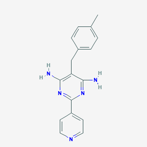 molecular formula C17H17N5 B243195 6-Amino-5-(4-methylbenzyl)-2-(4-pyridinyl)-4-pyrimidinylamine 