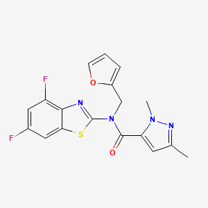 N-(4,6-difluorobenzo[d]thiazol-2-yl)-N-(furan-2-ylmethyl)-1,3-dimethyl-1H-pyrazole-5-carboxamide