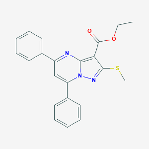 molecular formula C22H19N3O2S B243196 Ethyl 2-(methylsulfanyl)-5,7-diphenylpyrazolo[1,5-a]pyrimidine-3-carboxylate 