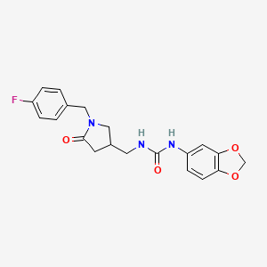 1-(Benzo[d][1,3]dioxol-5-yl)-3-((1-(4-fluorobenzyl)-5-oxopyrrolidin-3-yl)methyl)urea