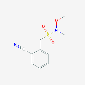 molecular formula C10H12N2O3S B2431963 1-(2-cyanophenyl)-N-methoxy-N-methylmethanesulfonamide CAS No. 1458330-13-6