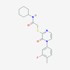 N-cyclohexyl-2-[4-(3-fluoro-4-methylphenyl)-3-oxopyrazin-2-yl]sulfanylacetamide
