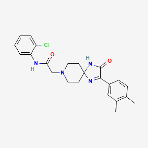 N-(2-chlorophenyl)-2-(2-(3,4-dimethylphenyl)-3-oxo-1,4,8-triazaspiro[4.5]dec-1-en-8-yl)acetamide