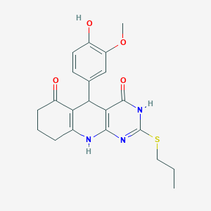 5-(4-hydroxy-3-methoxyphenyl)-2-(propylsulfanyl)-5,8,9,10-tetrahydropyrimido[4,5-b]quinoline-4,6(3H,7H)-dione
