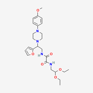 molecular formula C25H36N4O6 B2431984 N1-(2,2-diethoxyethyl)-N2-(2-(furan-2-yl)-2-(4-(4-methoxyphenyl)piperazin-1-yl)ethyl)oxalamide CAS No. 877647-46-6
