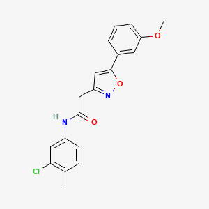 molecular formula C19H17ClN2O3 B2432007 N-(3-chloro-4-methylphenyl)-2-(5-(3-methoxyphenyl)isoxazol-3-yl)acetamide CAS No. 952986-46-8