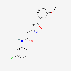 molecular formula C19H17ClN2O3 B2432007 N-(3-chloro-4-methylphenyl)-2-[5-(3-methoxyphenyl)-1,2-oxazol-3-yl]acetamide CAS No. 952986-46-8