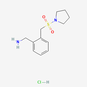molecular formula C12H19ClN2O2S B2432008 {2-[(Pyrrolidine-1-sulfonyl)methyl]phenyl}methanamine hydrochloride CAS No. 1423033-57-1