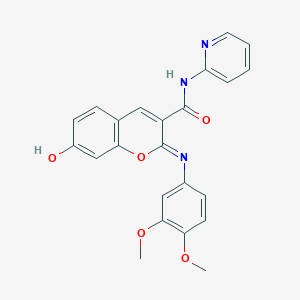 (2Z)-2-[(3,4-dimethoxyphenyl)imino]-7-hydroxy-N-(pyridin-2-yl)-2H-chromene-3-carboxamide