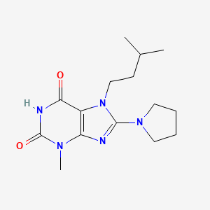 7-isopentyl-3-methyl-8-(pyrrolidin-1-yl)-1H-purine-2,6(3H,7H)-dione