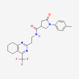 5-oxo-1-(p-tolyl)-N-(2-(4-(trifluoromethyl)-5,6,7,8-tetrahydroquinazolin-2-yl)ethyl)pyrrolidine-3-carboxamide