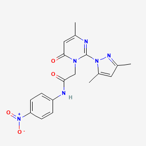 2-[2-(3,5-dimethylpyrazol-1-yl)-4-methyl-6-oxopyrimidin-1-yl]-N-(4-nitrophenyl)acetamide