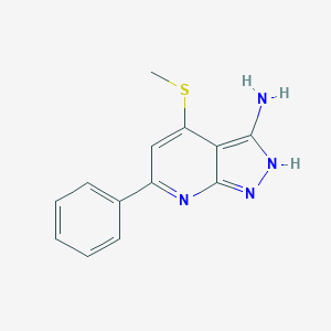 molecular formula C13H12N4S B243203 4-methylsulfanyl-6-phenyl-2H-pyrazolo[3,4-b]pyridin-3-amine 