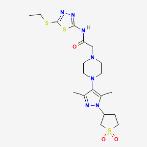 2-(4-(1-(1,1-dioxidotetrahydrothiophen-3-yl)-3,5-dimethyl-1H-pyrazol-4-yl)piperazin-1-yl)-N-(5-(ethylthio)-1,3,4-thiadiazol-2-yl)acetamide