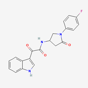 N-[1-(4-fluorophenyl)-5-oxopyrrolidin-3-yl]-2-(1H-indol-3-yl)-2-oxoacetamide