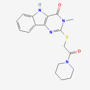 3-methyl-2-((2-oxo-2-(piperidin-1-yl)ethyl)thio)-3H-pyrimido[5,4-b]indol-4(5H)-one