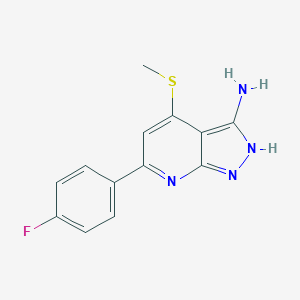 molecular formula C13H11FN4S B243204 6-(4-fluorophenyl)-4-methylsulfanyl-2H-pyrazolo[3,4-b]pyridin-3-amine 