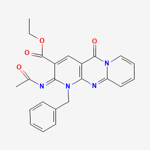 molecular formula C23H20N4O4 B2432048 (Z)-乙基 2-(乙酰亚氨基)-1-苄基-5-氧代-2,5-二氢-1H-二吡啶并[1,2-a:2',3'-d]嘧啶-3-羧酸酯 CAS No. 534581-10-7
